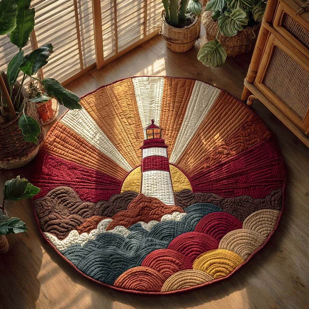 Coastal Flame Quilted Round Mat