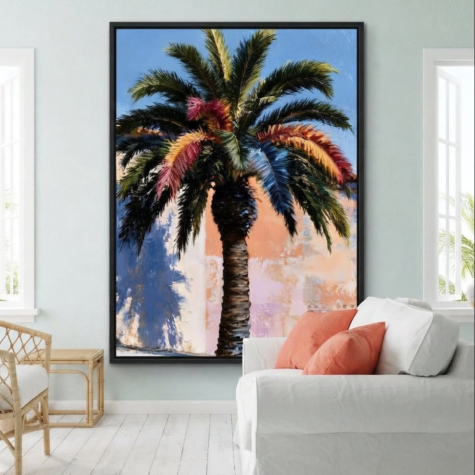Coastal Palm Tree Canvas Wall Art