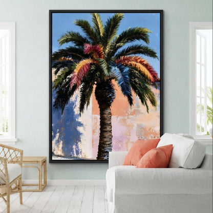 Coastal Palm Tree Canvas Wall Art