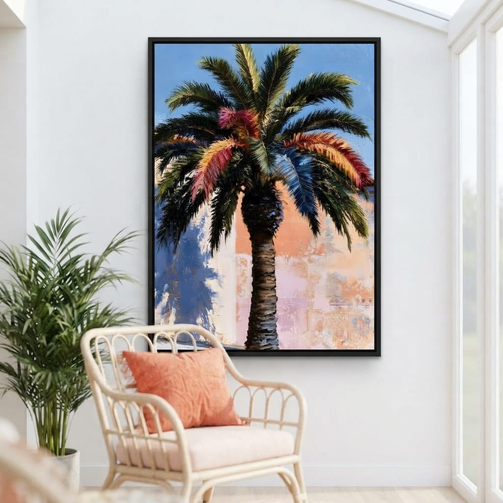 Coastal Palm Tree Canvas Wall Art
