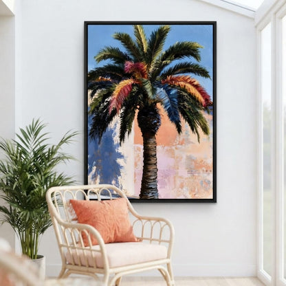 Coastal Palm Tree Canvas Wall Art