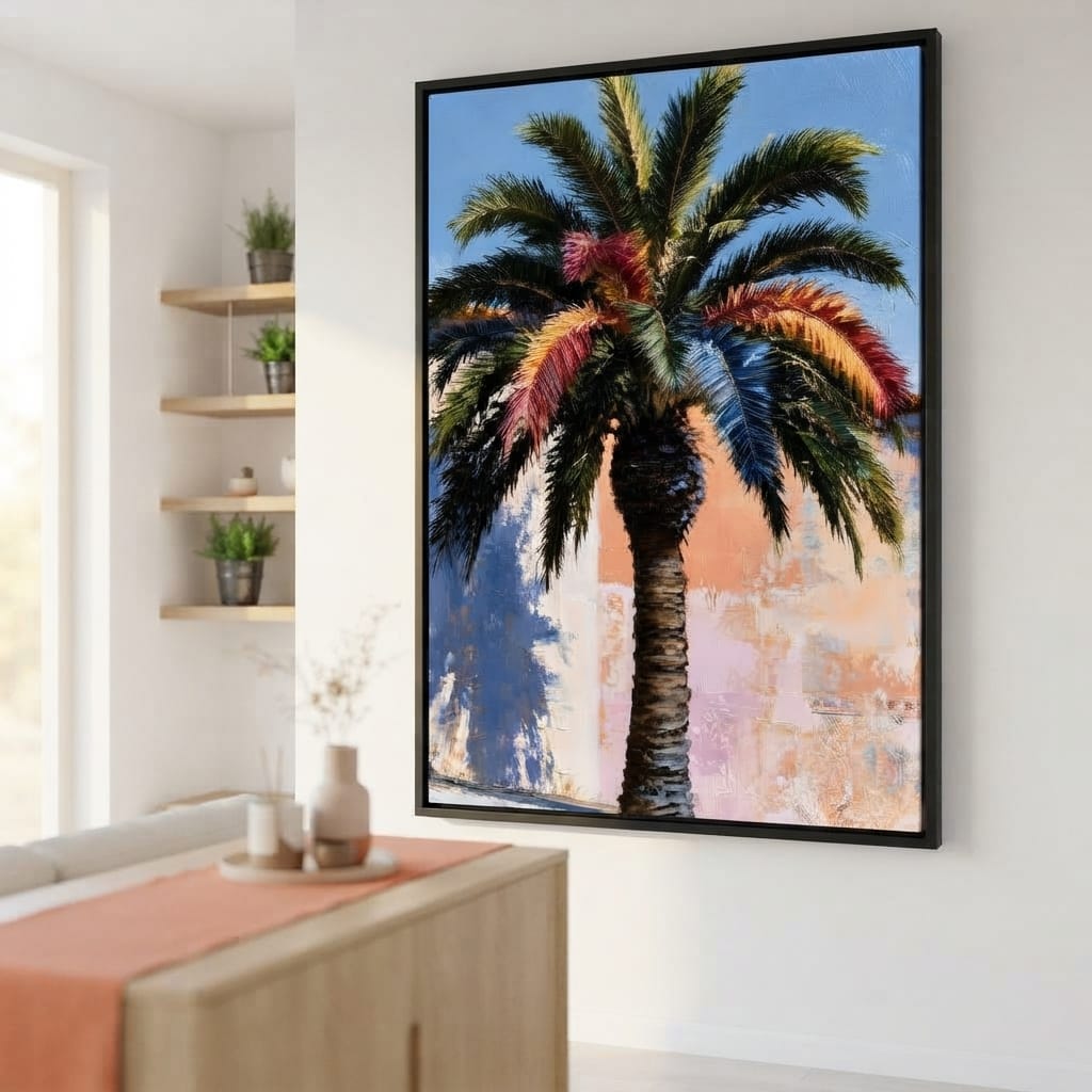 Coastal Palm Tree Canvas Wall Art