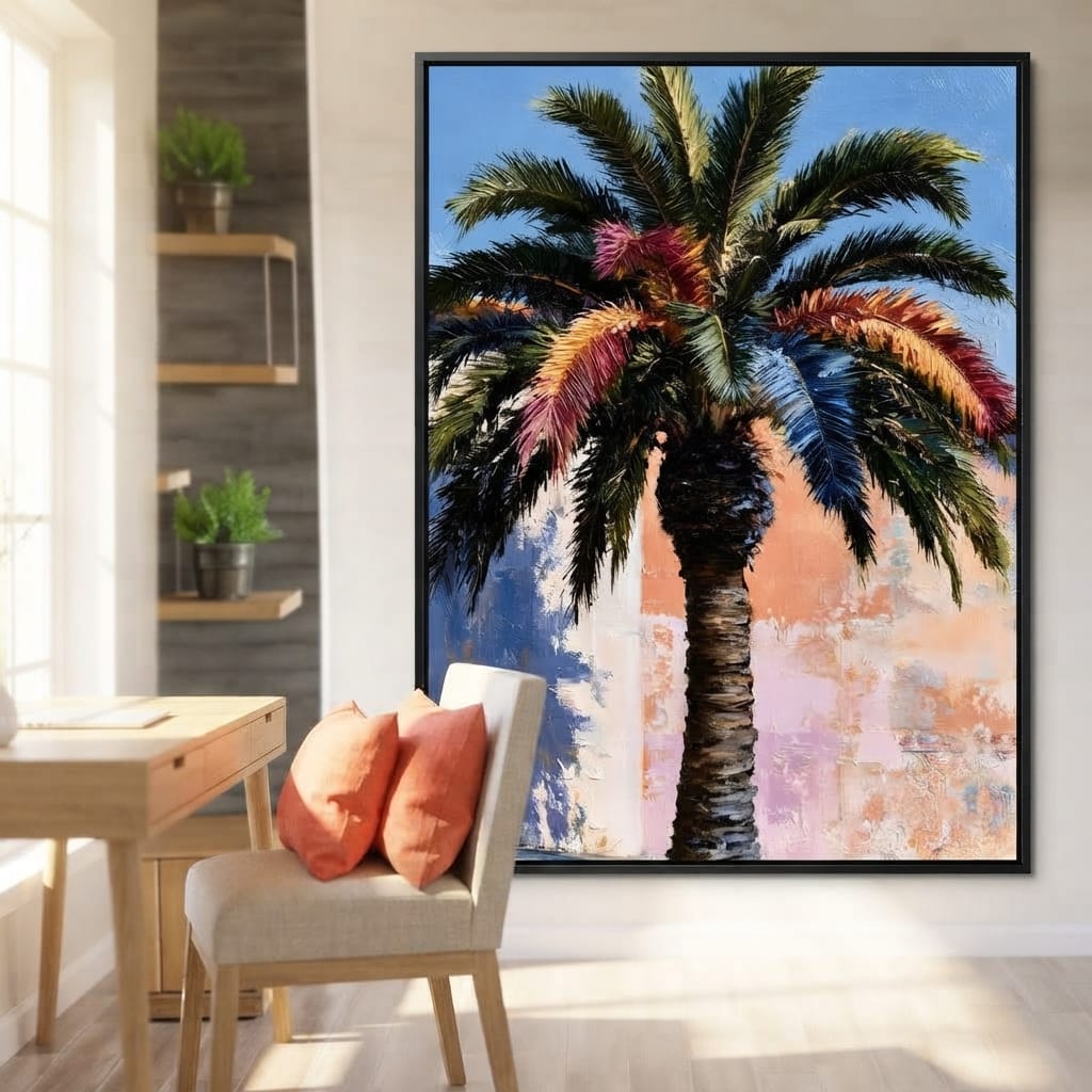 Coastal Palm Tree Canvas Wall Art