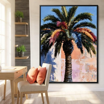 Coastal Palm Tree Canvas Wall Art