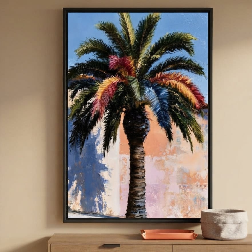Coastal Palm Tree Canvas Wall Art