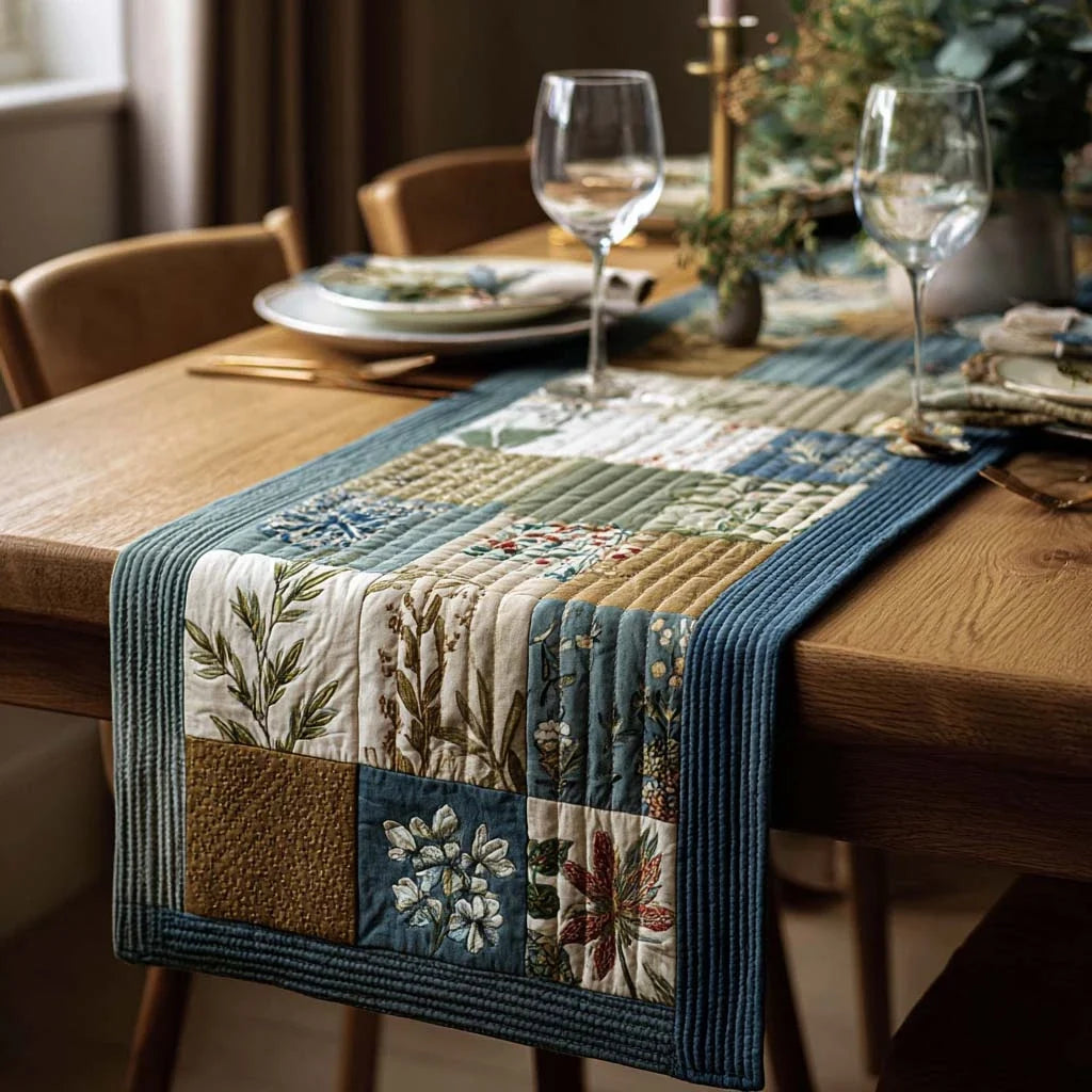 Coastal Patchwork Quilted Table Runner