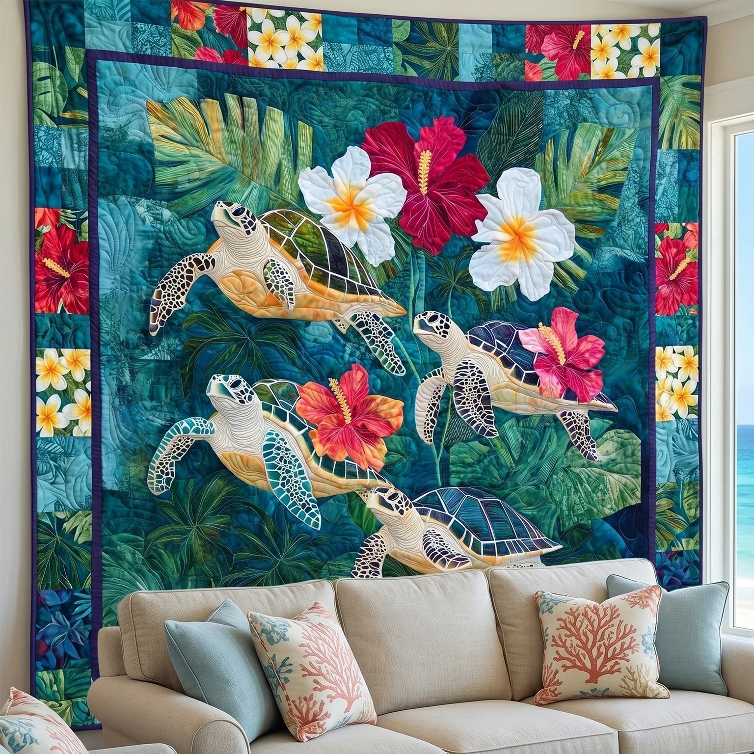 Coastal Sanctuary Quilt Blanket - Quilted Blanket by Wild and Way
