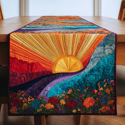 Coastal Sunrise Quilted Table Runner