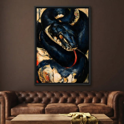 Coiled Ancient Predator Rising Canvas Wall Art