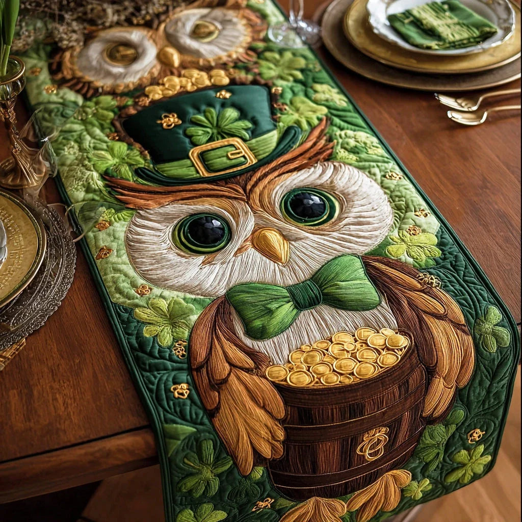 Coin Owl Quilted Table Runner