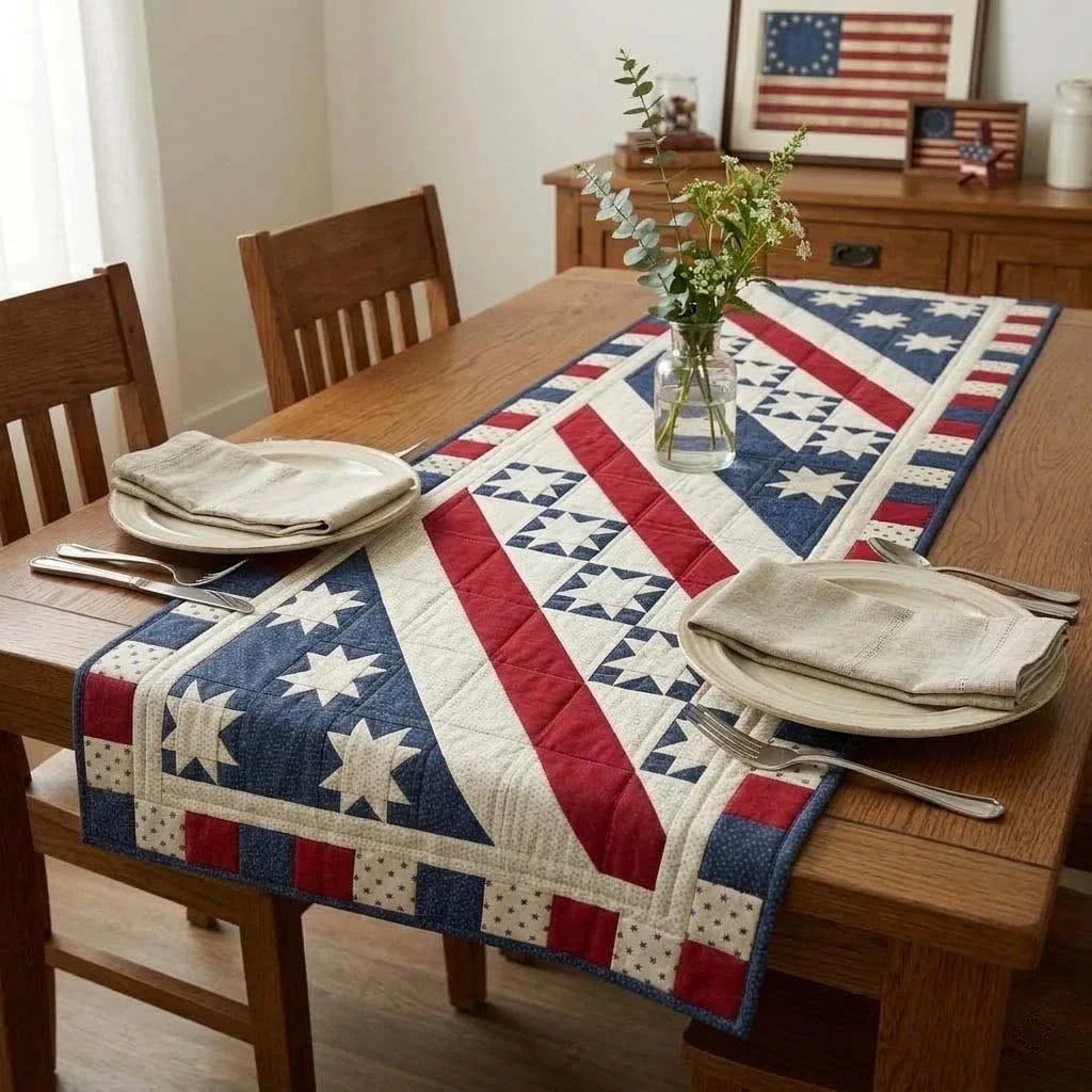 Colonial Banner Quilted Table Runner