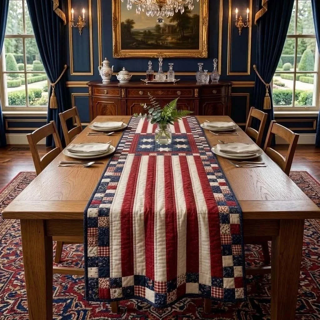 Colonial Crest Quilted Table Runner