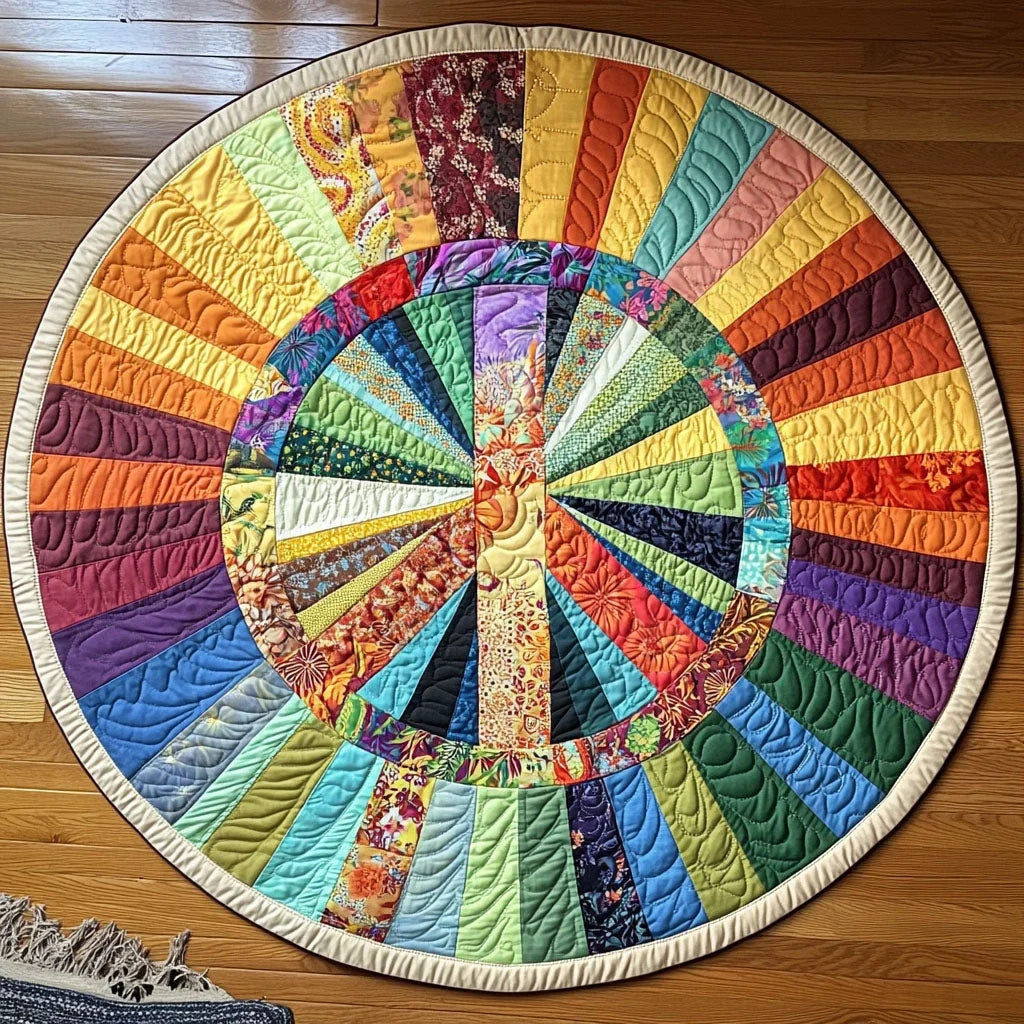 Color Carousel Quilted Round Mat