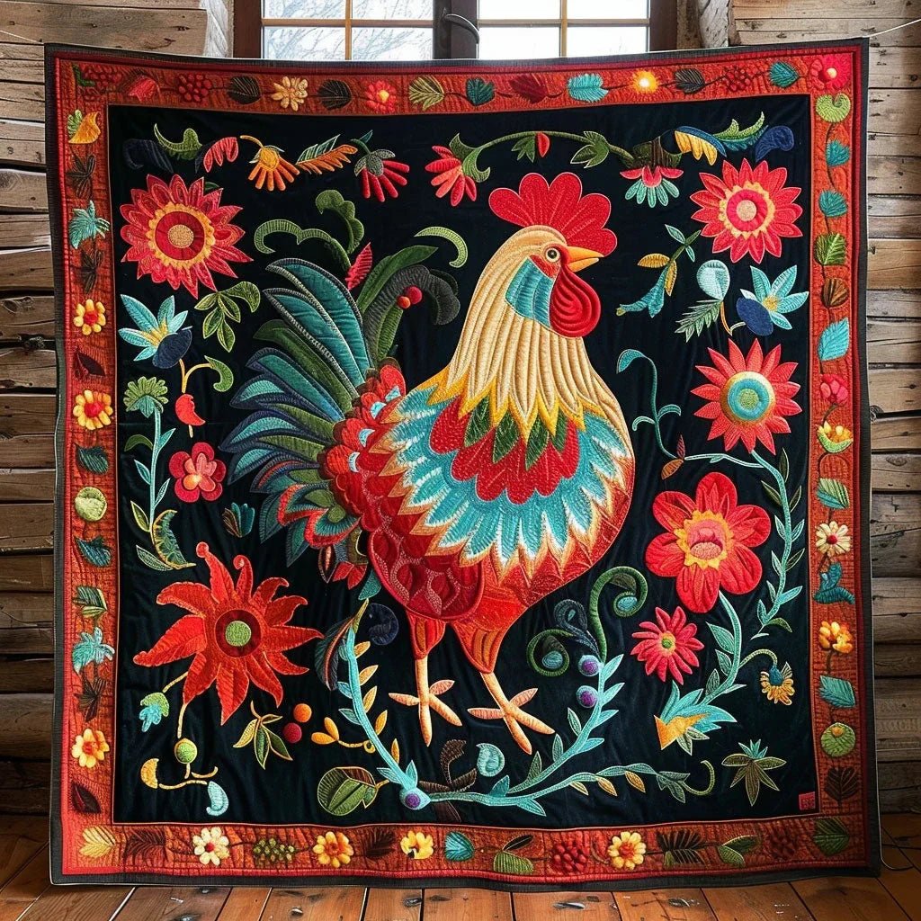 Colorful Chicken Quilt Blanket