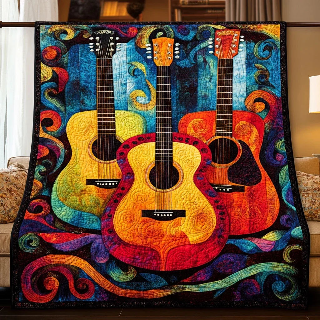 Colorful Chords Quilt Blanket