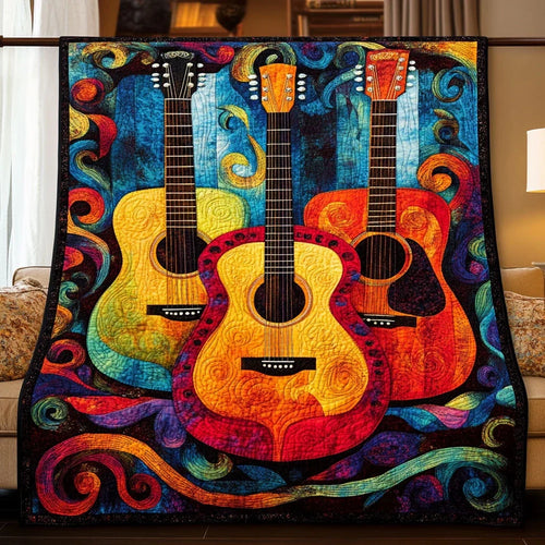 Colorful Chords Quilt Blanket