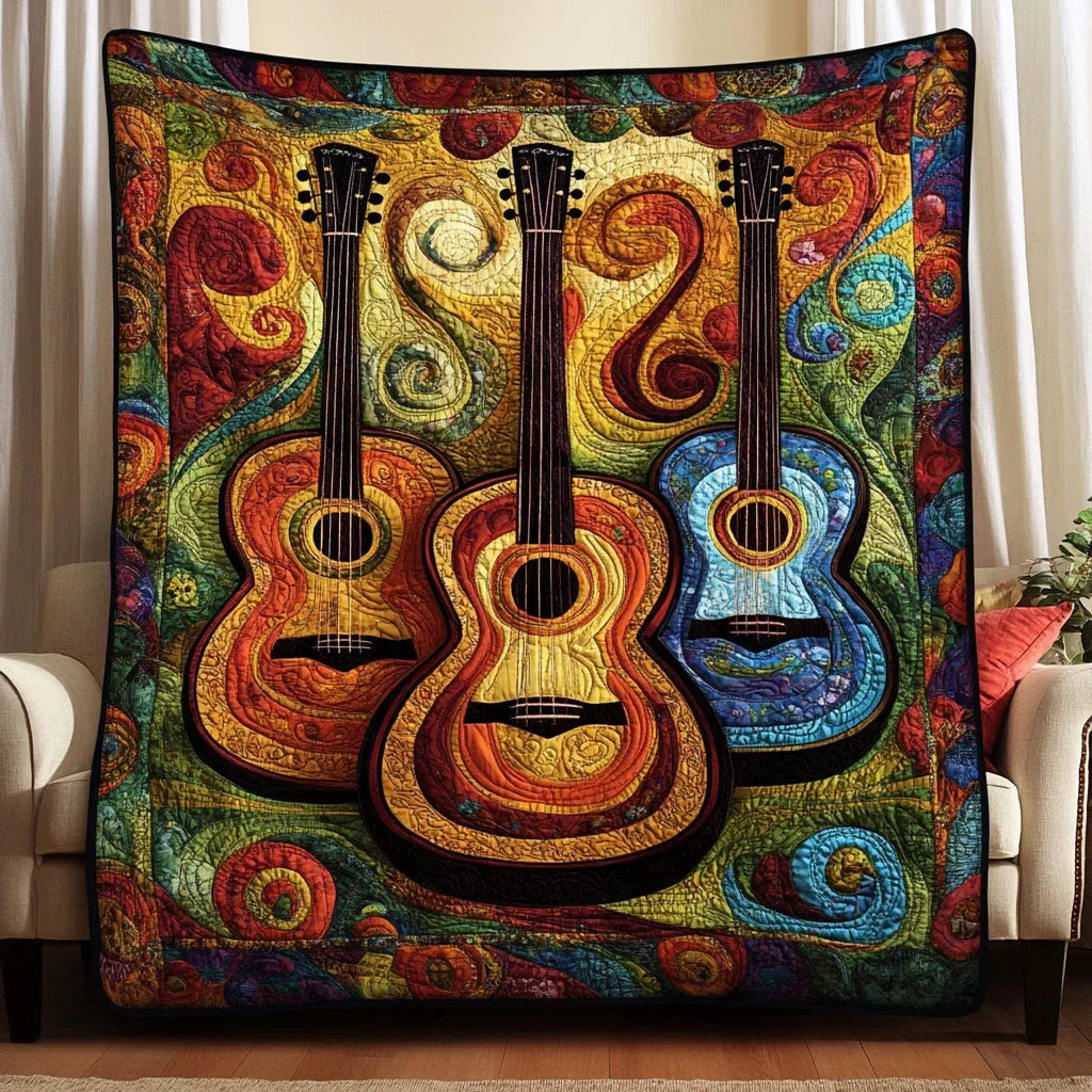Colorful Chords Quilt Blanket