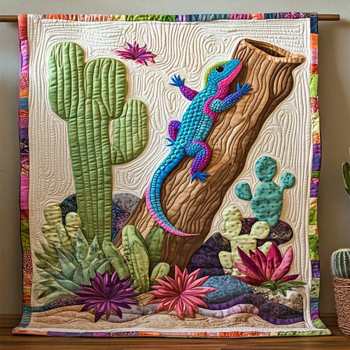 Colorful Lizard Quilt Blanket