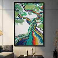 Rainbow Tree of Life Abstract Canvas Wall Art