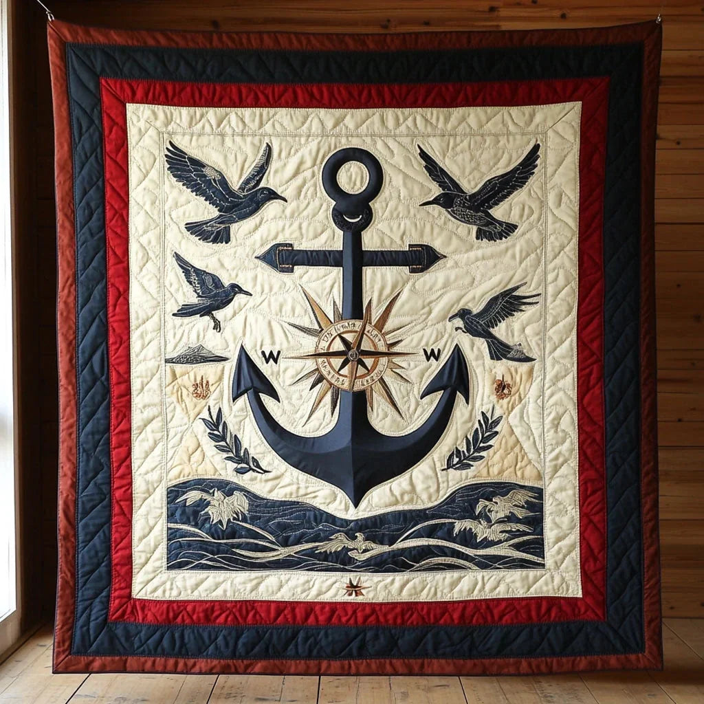 Compass Of Valor Quilt Blanket