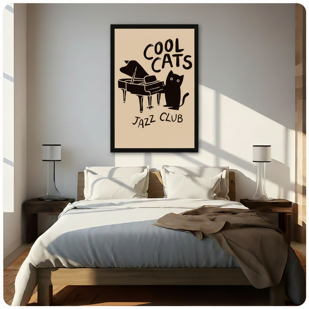 Cool Cats Jazz Club Retro Canvas Wall Art