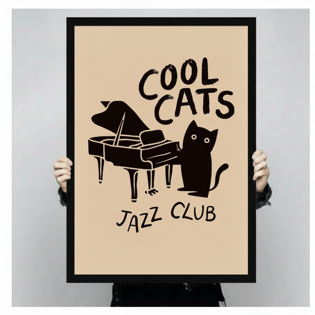 Cool Cats Jazz Club Retro Canvas Wall Art