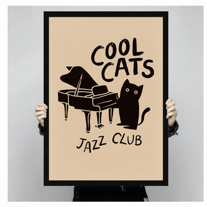 Cool Cats Jazz Club Retro Canvas Wall Art
