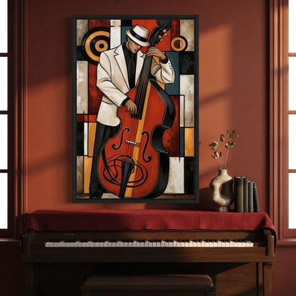 Cool Jazz Rhythm And The Upright Bass Canvas Wall Art