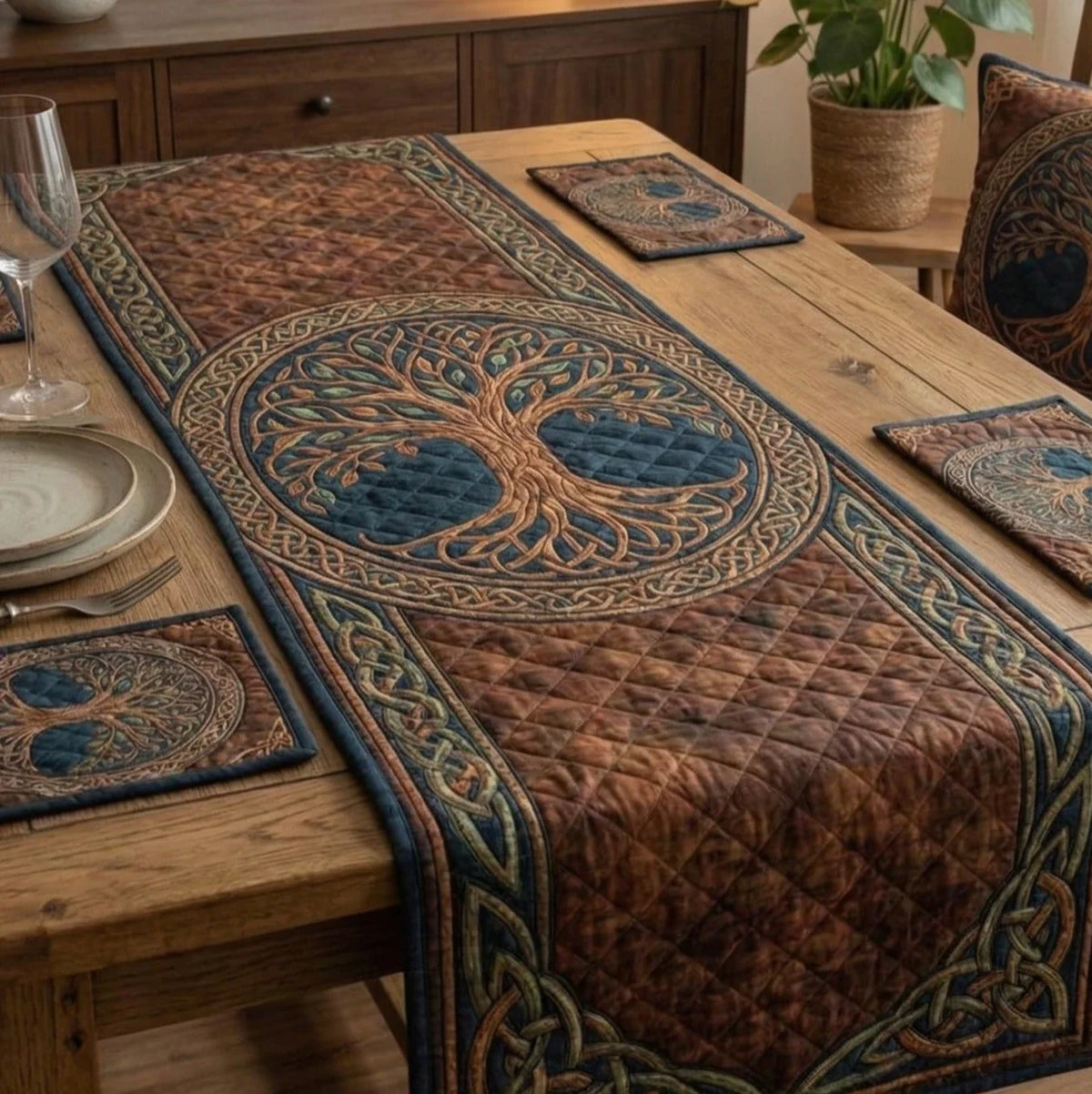 Cooper Roots Quilted Table Runner