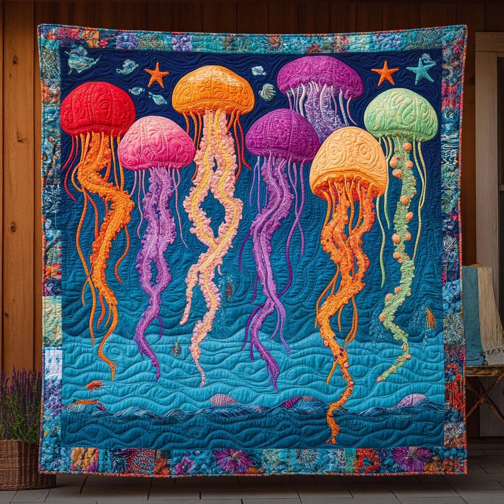 Coral Drift Quilt Blanket