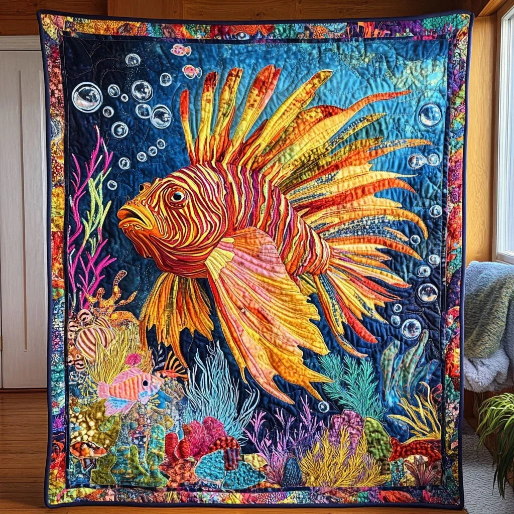 Coral Flare Quilt Blanket