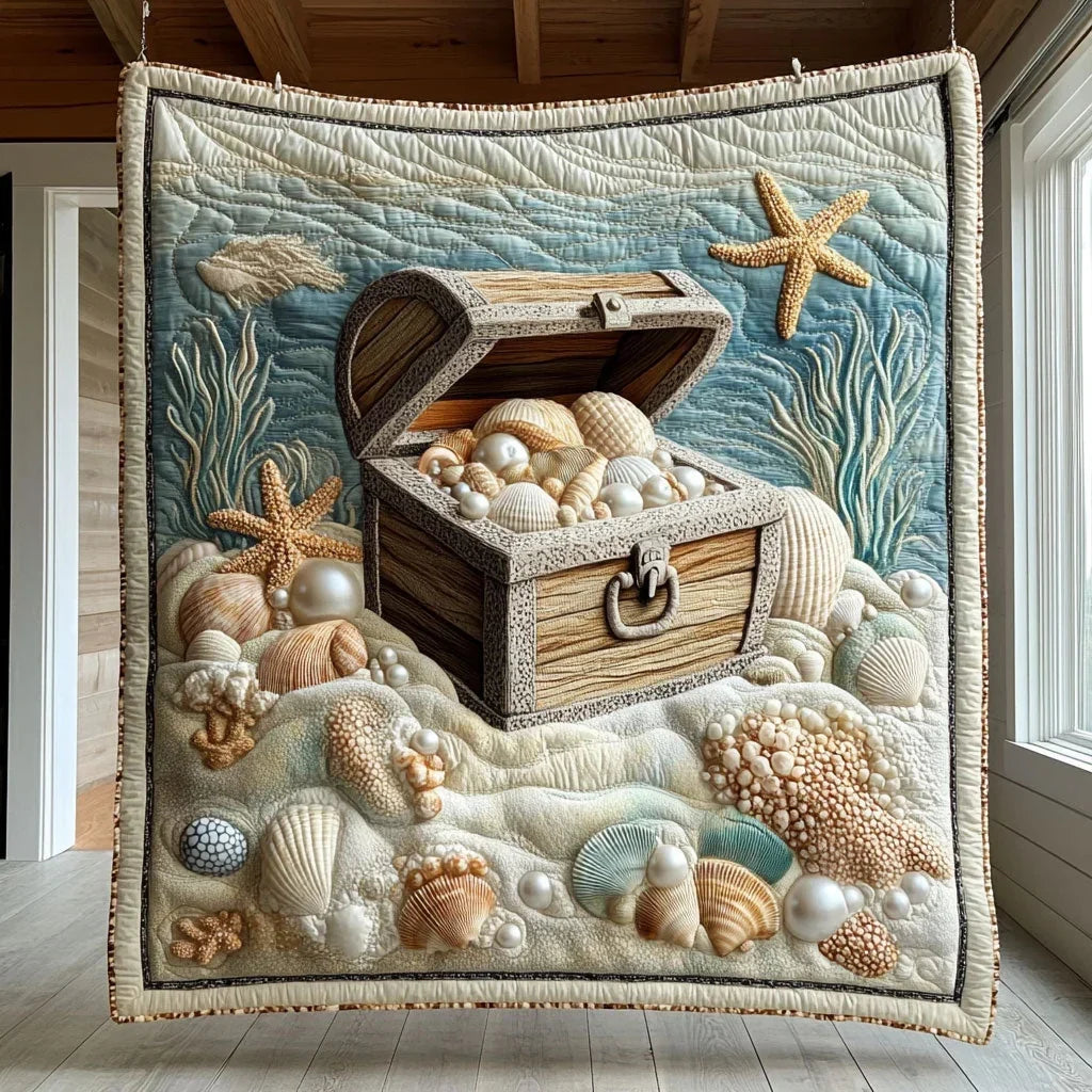 Coral Treasure Quilt Blanket