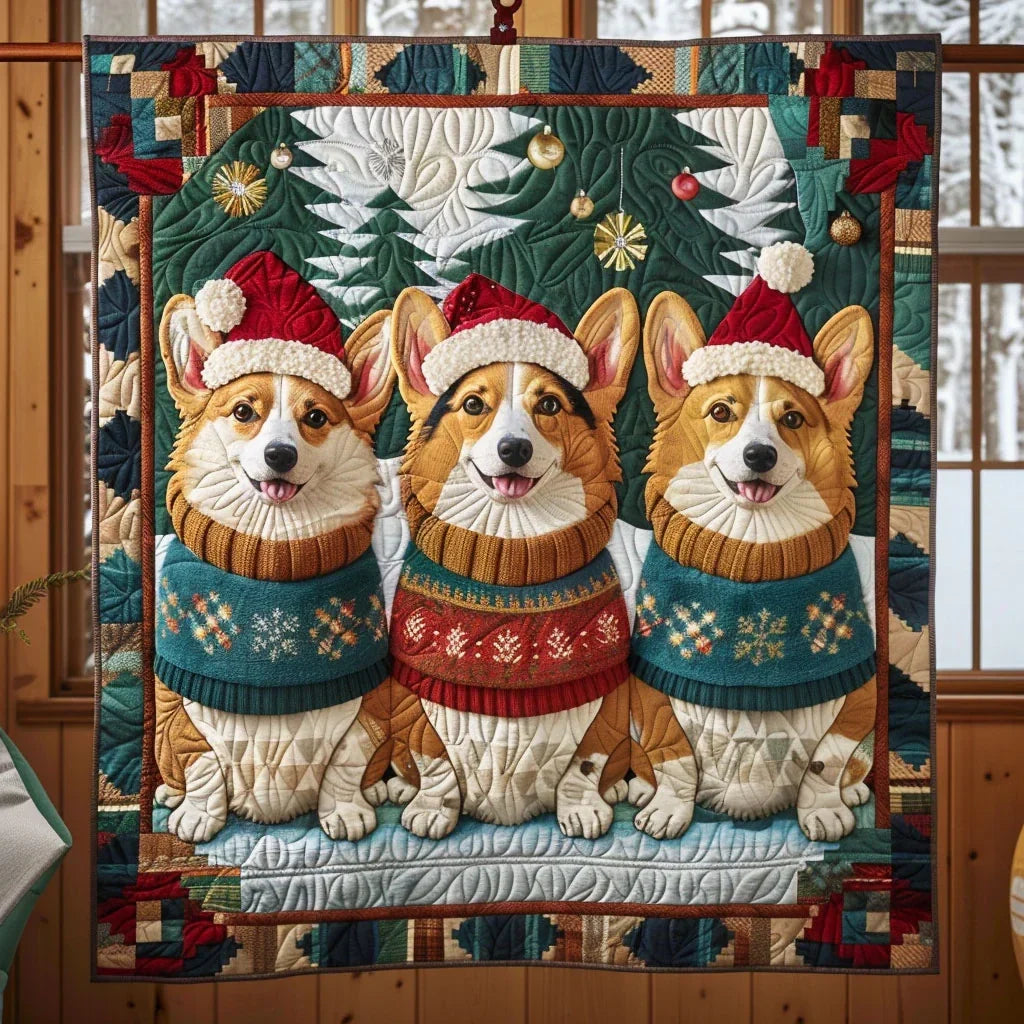 Corgi Cheer Quilt Blanket