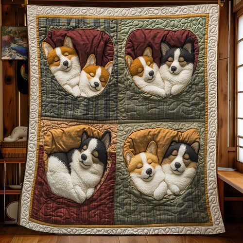 Corgi Dream Quilt Blanket