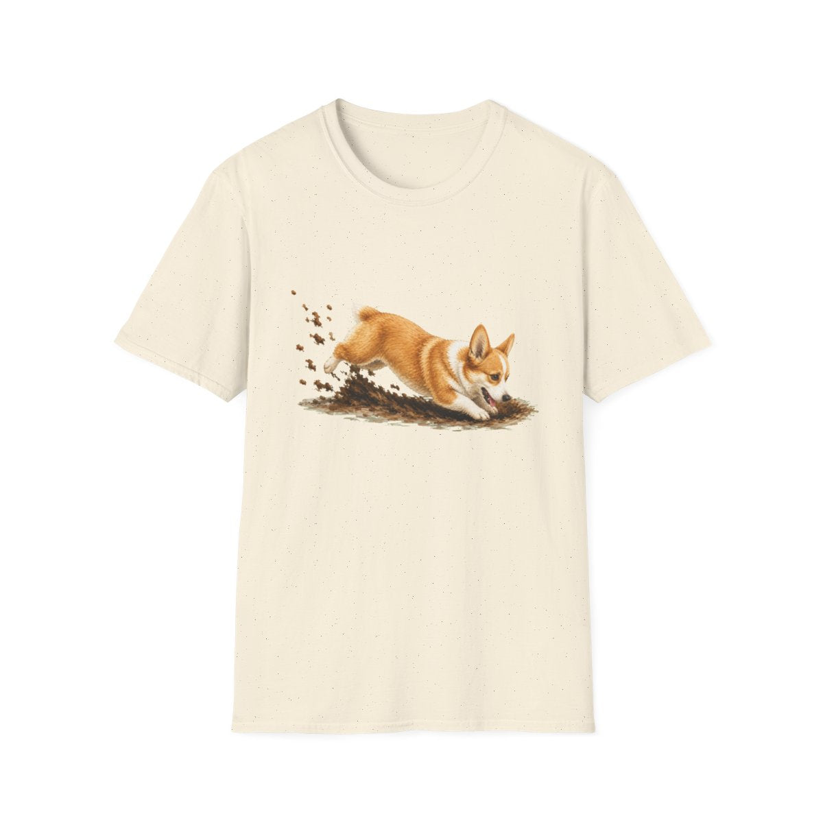 Corgi Excavating Mode On Tee