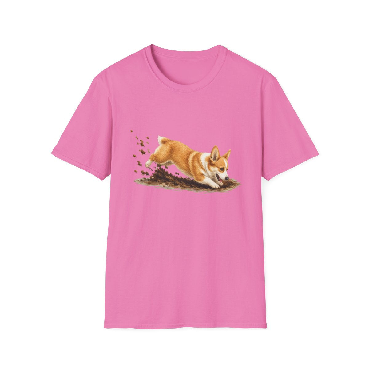 Corgi Excavating Mode On Tee