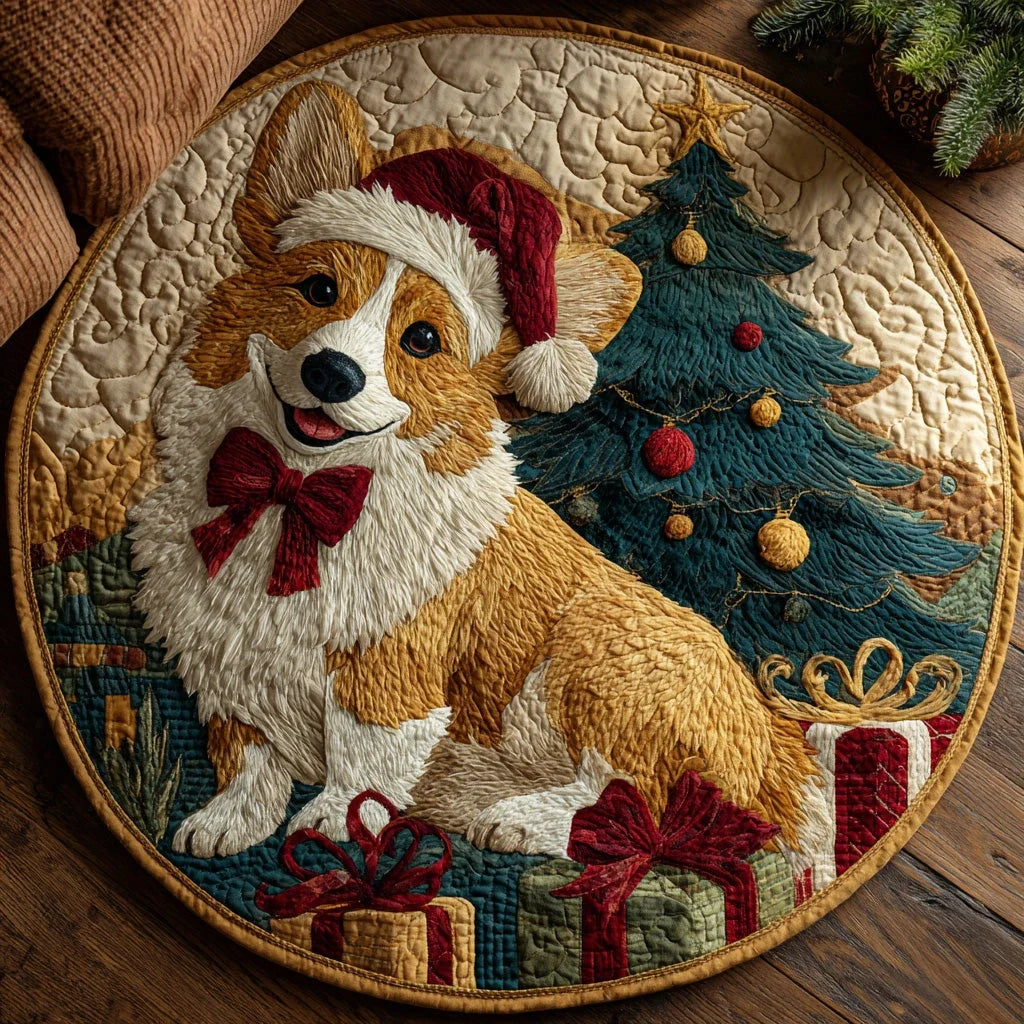 Corgi Gift Quilted Round Mat