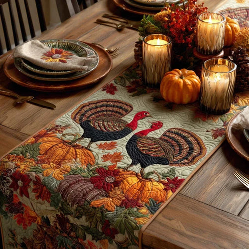 Cornucopia Charm Quilted Table Runner