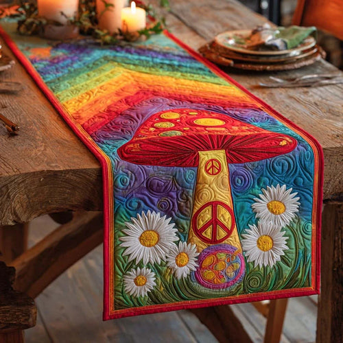 Cosmic Shroom Quilted Table Runner