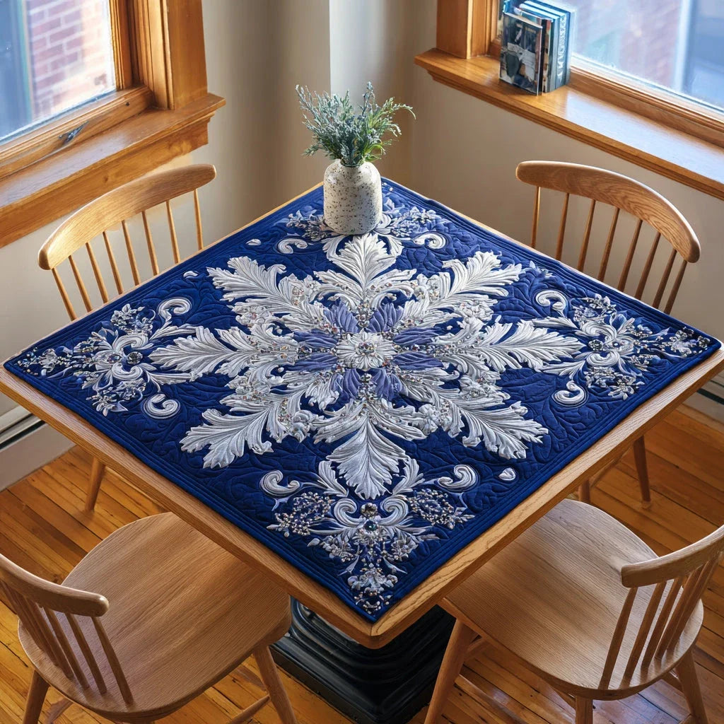Cosmic Snowflake Bloom Quilted Table Topper