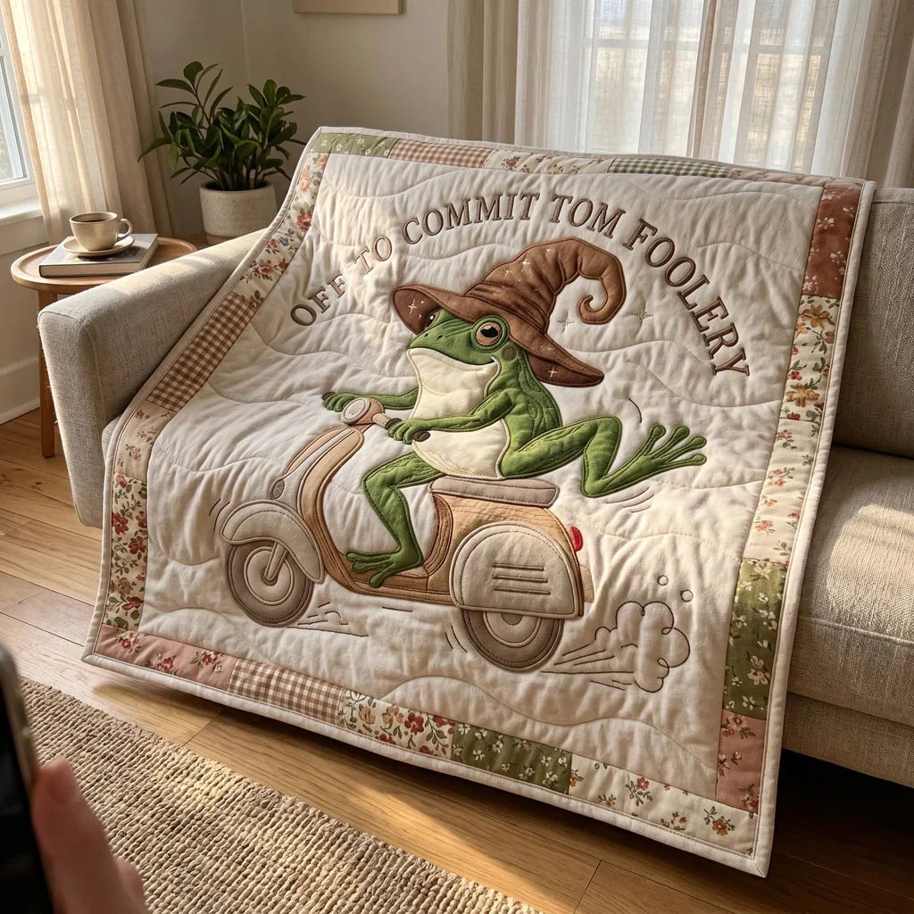 Cottage Frog Foolery Quilt Blanket
