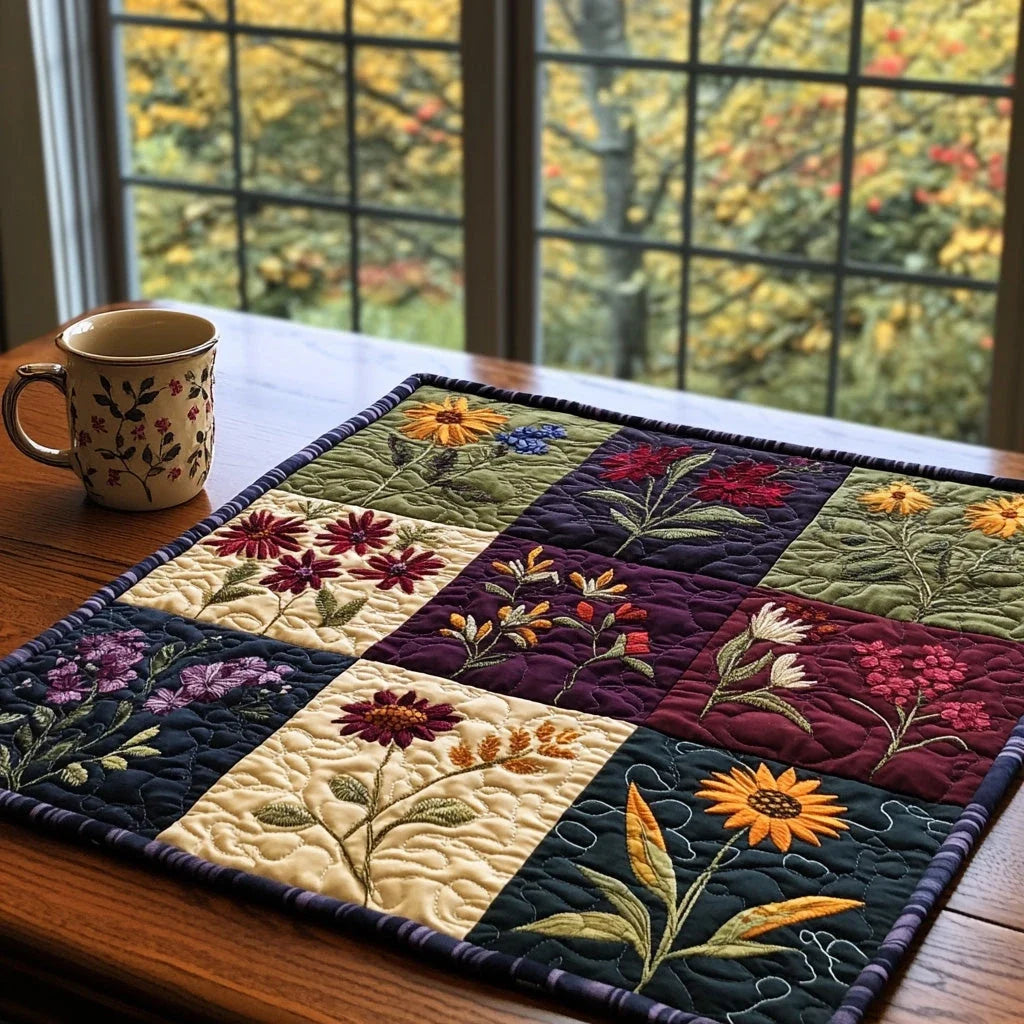 Country Bloom Quilted Table Topper