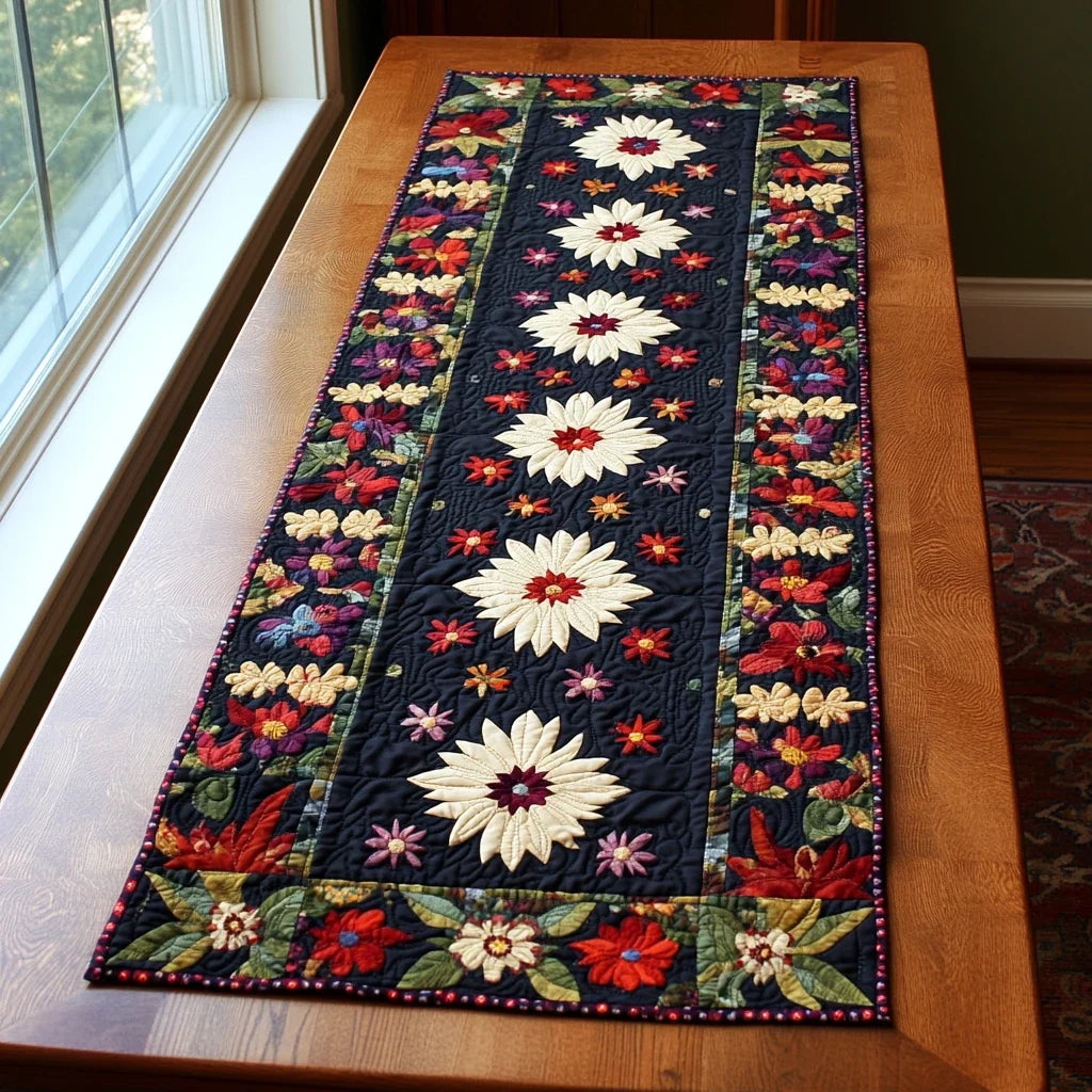 Country Blossom Quilted Table Runner