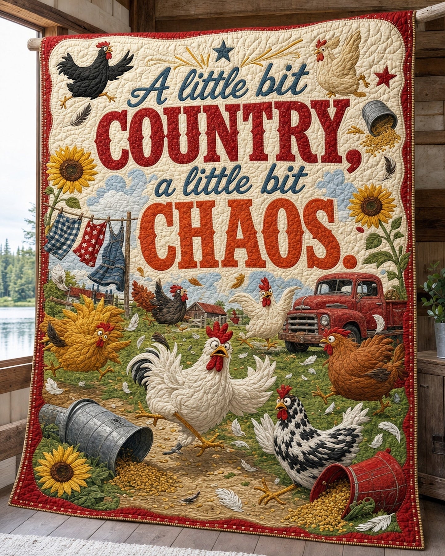 Country Chaos Quilt Blanket - Quilted Blanket by Wild and Way