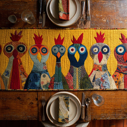 Country Chicken Quilted Table Runner