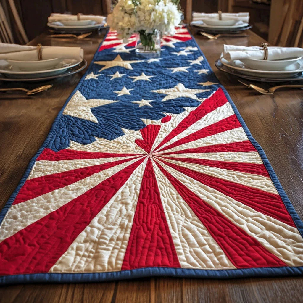 Country Liberty Quilted Table Runner