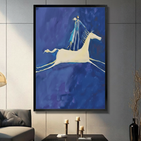 Dreamy Blue Horse Rider Canvas Art Wall Art