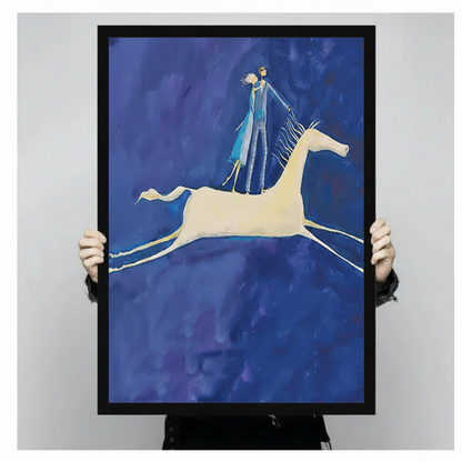 Dreamy Blue Horse Rider Canvas Art Wall Art