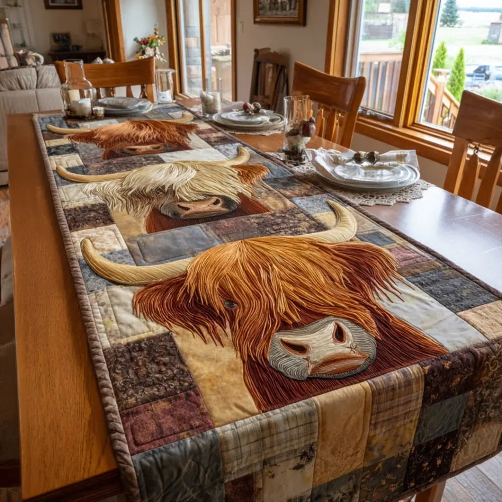 Cow Delight Quilted Table Runner