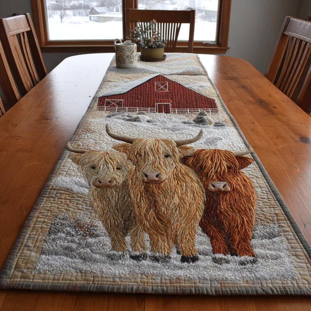 Cow Harmony Quilted Table Runner
